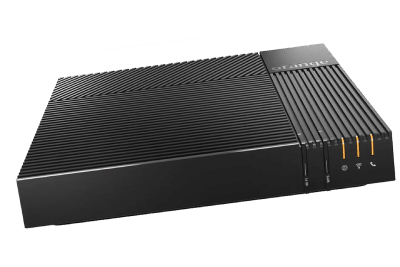 Routeur noir avec plusieurs indicateurs